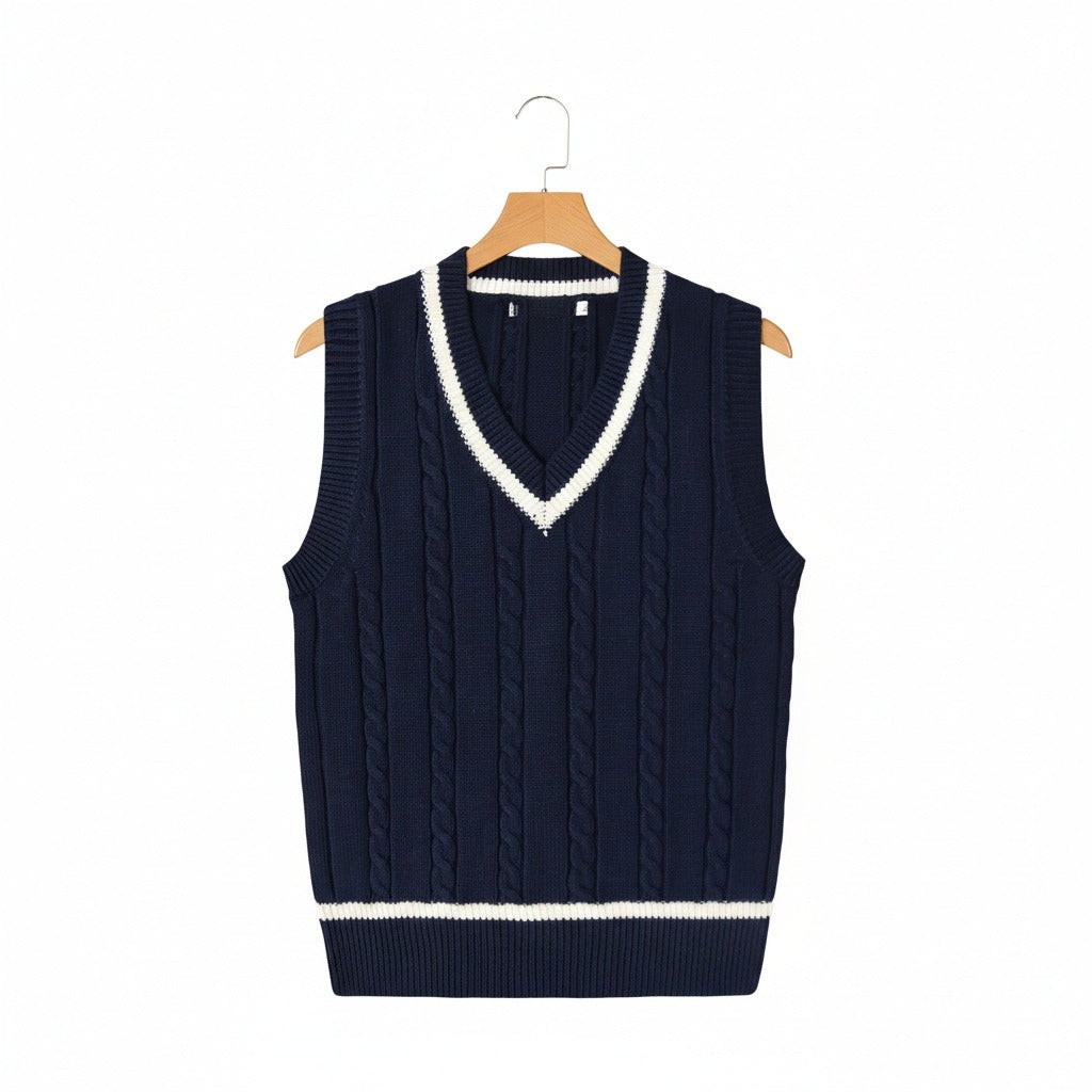 The Henley Cable Knit Vest