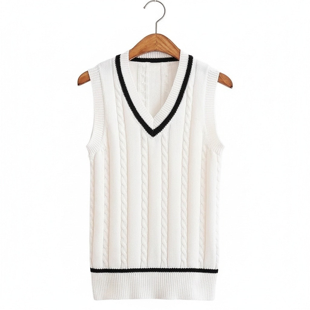 The Henley Cable Knit Vest