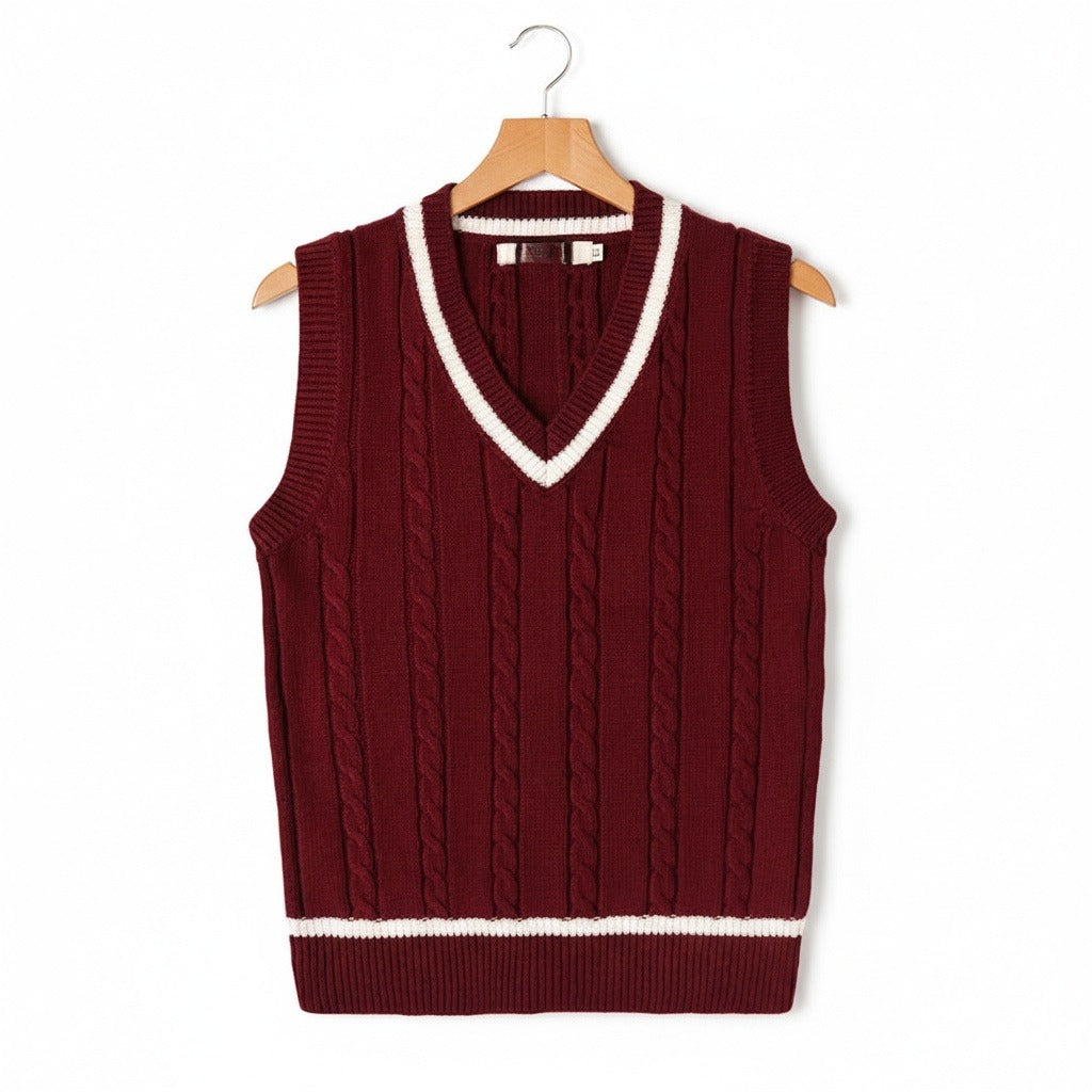 The Henley Cable Knit Vest
