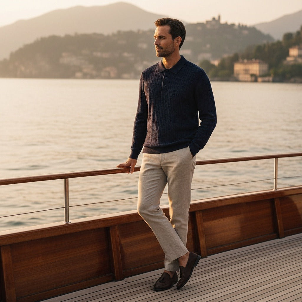 The Clifton Cable Knit Polo