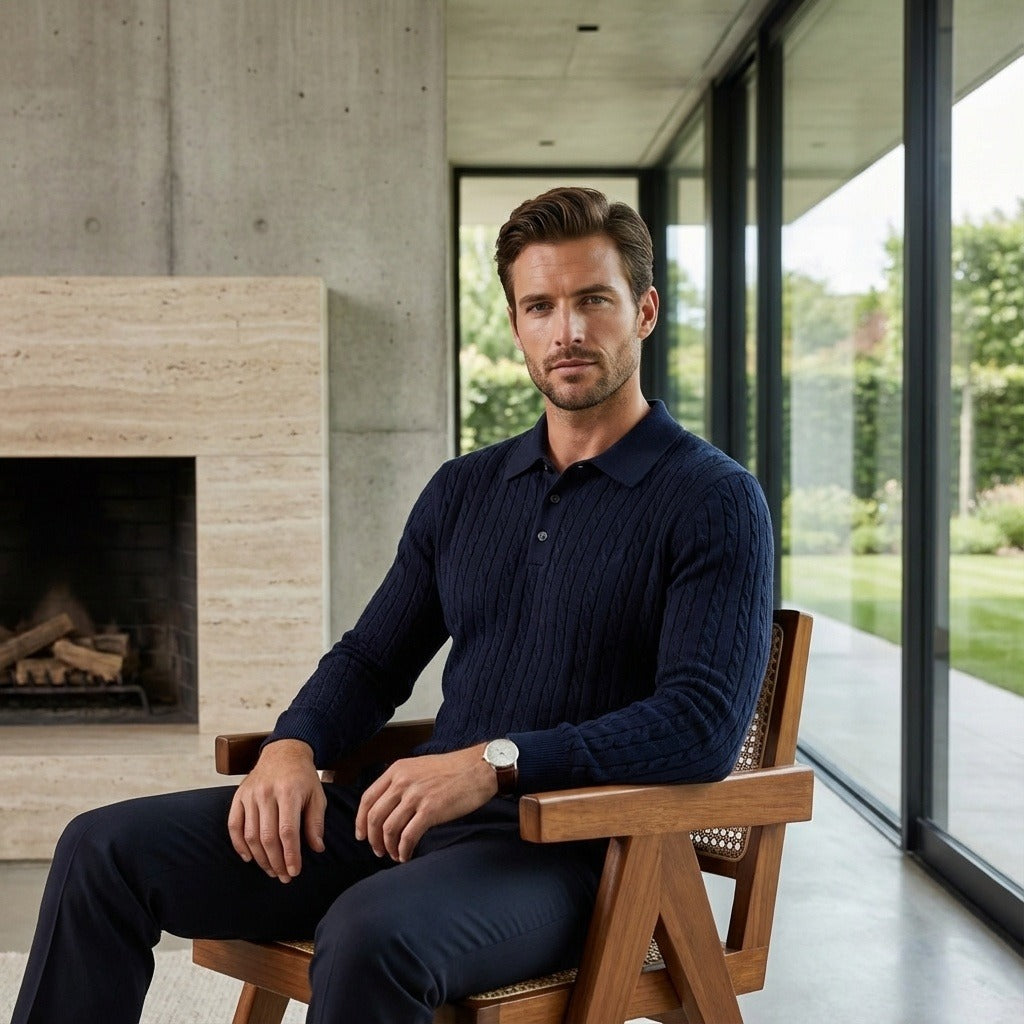 The Clifton Cable Knit Polo