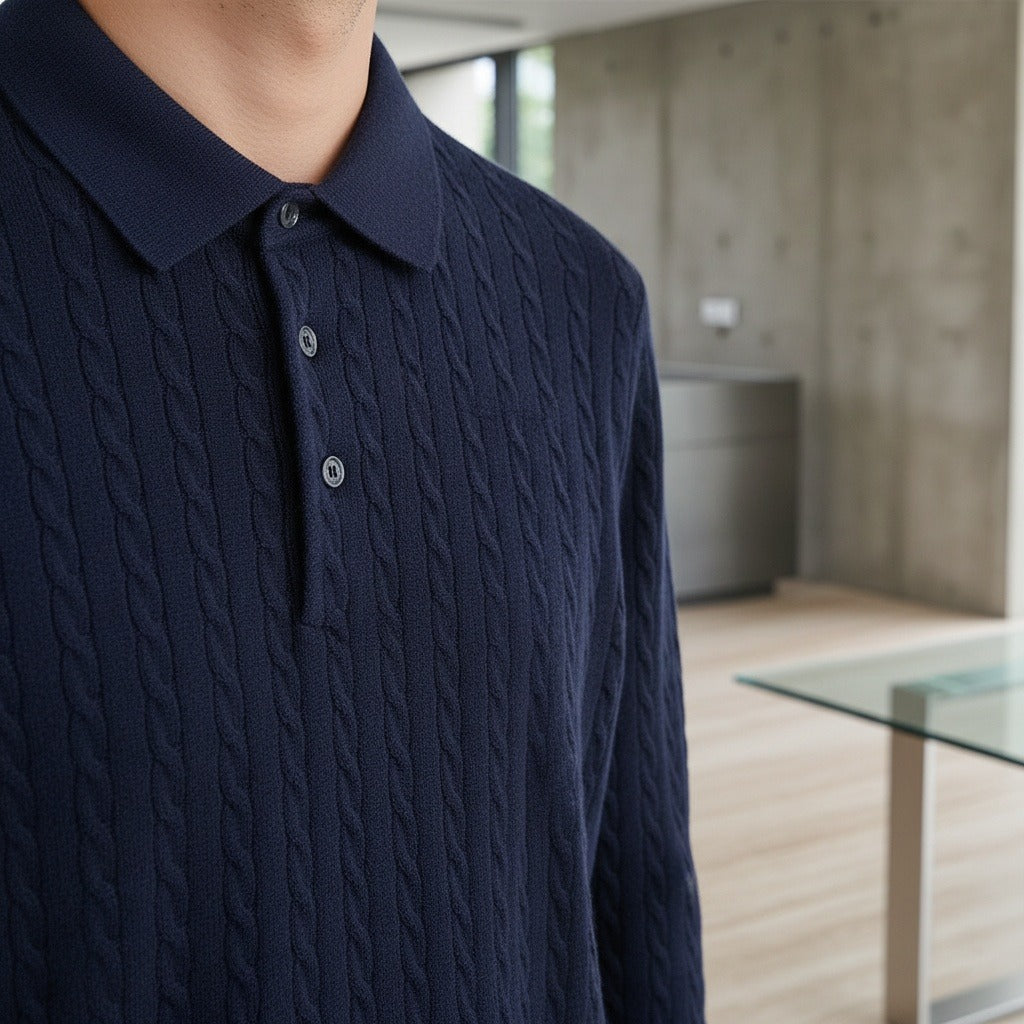 The Clifton Cable Knit Polo