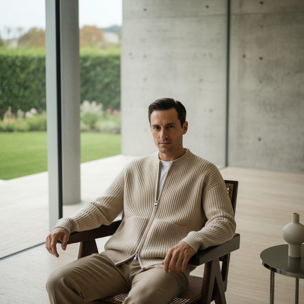 The Ashdown Ribbed Zip Cardigan