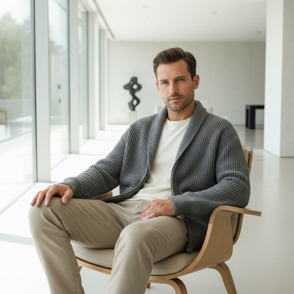 The Tetbury Shawl Zip Cardigan